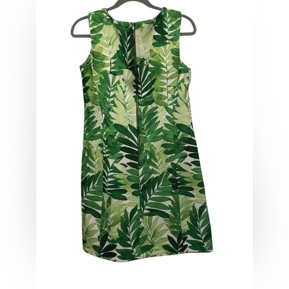 Julian Taylor New York Green Leaf Print Sleeveless Dress Size 6 - Picture 11 of 12
